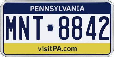 PA license plate MNT8842