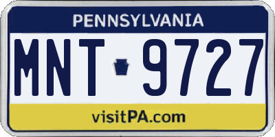 PA license plate MNT9727