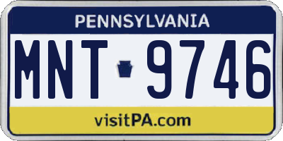 PA license plate MNT9746