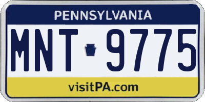 PA license plate MNT9775
