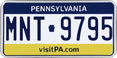 PA license plate MNT9795