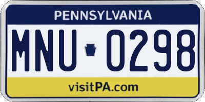 PA license plate MNU0298