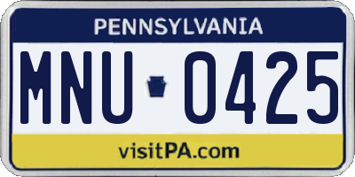 PA license plate MNU0425