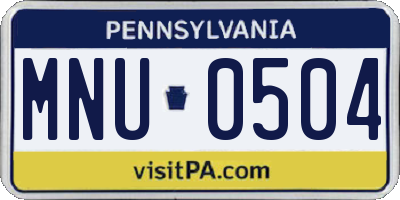 PA license plate MNU0504