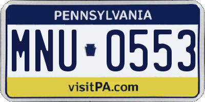 PA license plate MNU0553