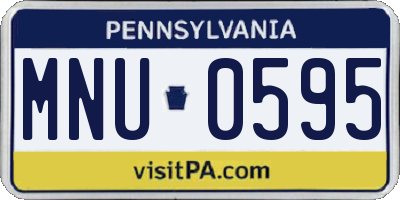 PA license plate MNU0595