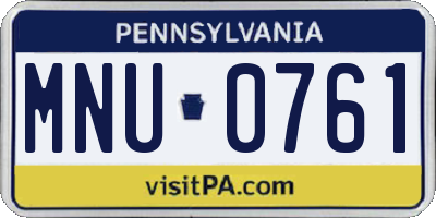 PA license plate MNU0761