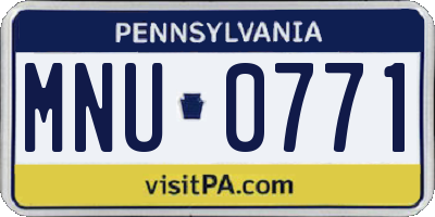 PA license plate MNU0771
