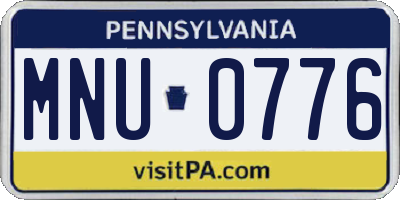PA license plate MNU0776