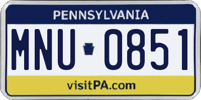 PA license plate MNU0851