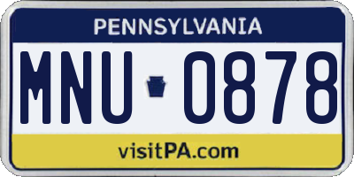 PA license plate MNU0878