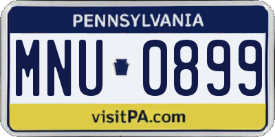 PA license plate MNU0899