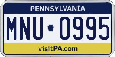 PA license plate MNU0995