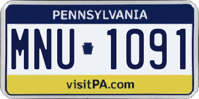 PA license plate MNU1091