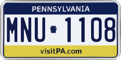 PA license plate MNU1108