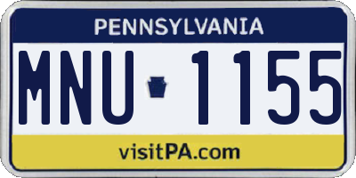 PA license plate MNU1155