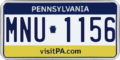 PA license plate MNU1156