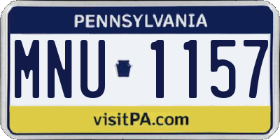 PA license plate MNU1157