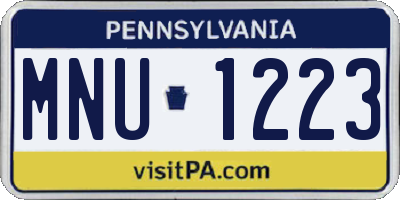 PA license plate MNU1223