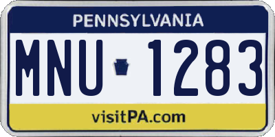 PA license plate MNU1283