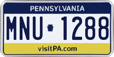 PA license plate MNU1288