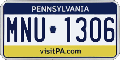 PA license plate MNU1306