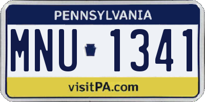 PA license plate MNU1341