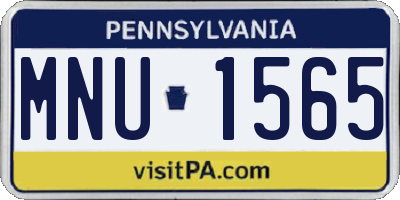 PA license plate MNU1565