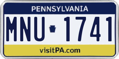 PA license plate MNU1741