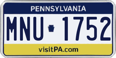 PA license plate MNU1752