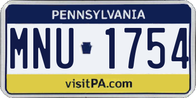 PA license plate MNU1754