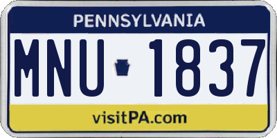 PA license plate MNU1837