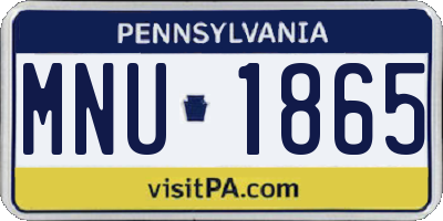 PA license plate MNU1865