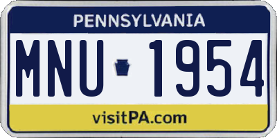 PA license plate MNU1954