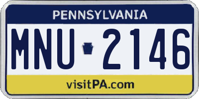 PA license plate MNU2146