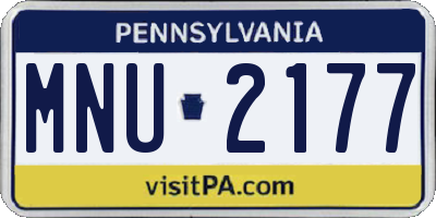PA license plate MNU2177