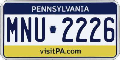 PA license plate MNU2226