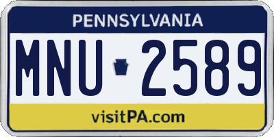 PA license plate MNU2589