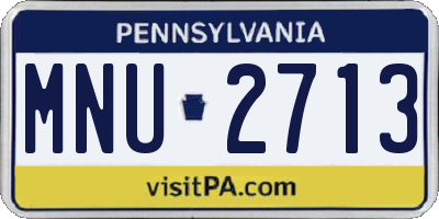 PA license plate MNU2713