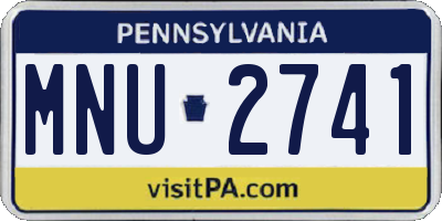 PA license plate MNU2741