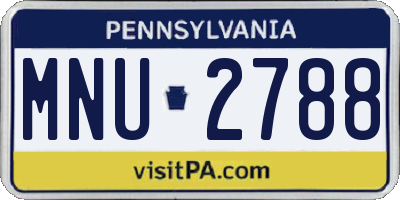 PA license plate MNU2788