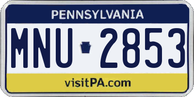 PA license plate MNU2853