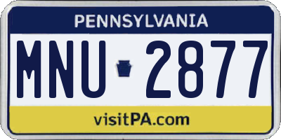 PA license plate MNU2877