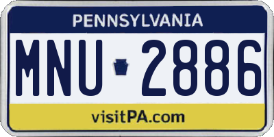PA license plate MNU2886