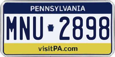 PA license plate MNU2898