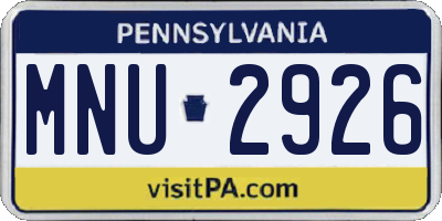 PA license plate MNU2926