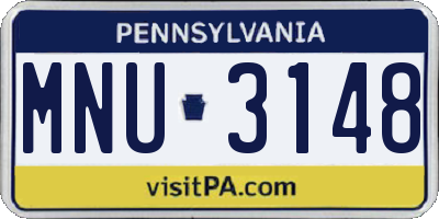 PA license plate MNU3148