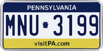 PA license plate MNU3199