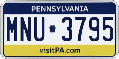 PA license plate MNU3795
