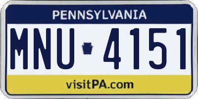 PA license plate MNU4151